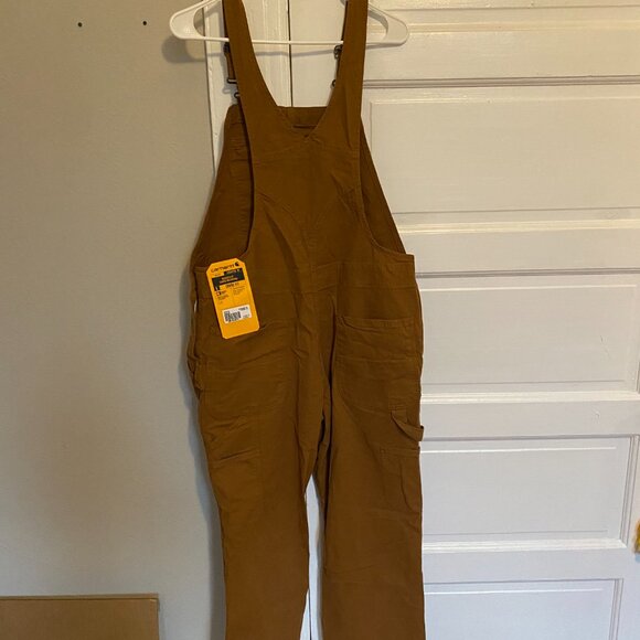 NWT Carhartt Loose Fit Brown Overalls Size Med - Picture 9 of 12